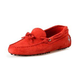 Tod's For Scuderia Ferrari Women's 100% Suede Leather Car Shoes Loafers Shoes